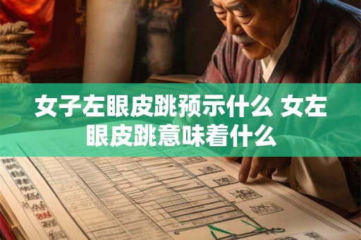 女子左眼皮跳预示什么 女左眼皮跳意味着什么