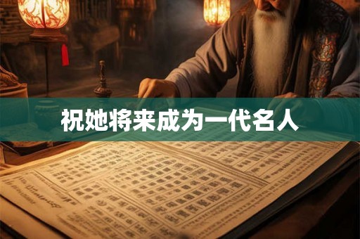 祝她将来成为一代名人