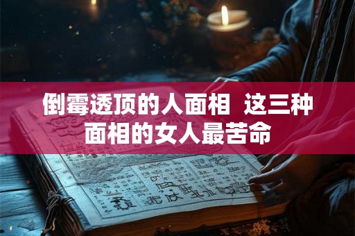 倒霉透顶的人面相  这三种面相的女人最苦命
