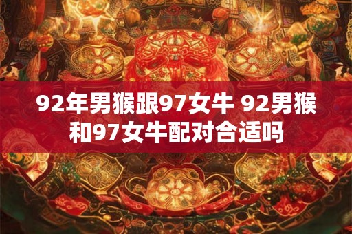 92年男猴跟97女牛 92男猴和97女牛配对合适吗