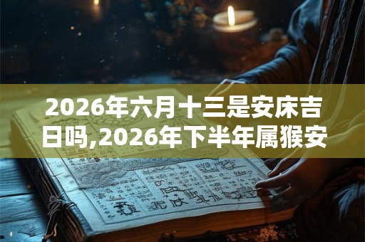 2026年六月十三是安床吉日吗,2026年下半年属猴安床吉日
