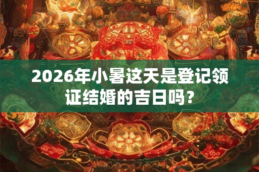 2026年小暑这天是登记领证结婚的吉日吗？