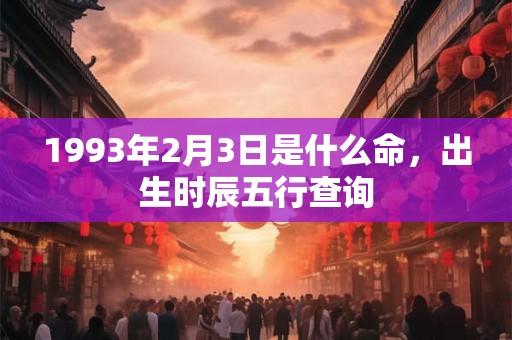 1993年2月3日是什么命，出生时辰五行查询