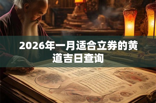 2026年一月适合立券的黄道吉日查询