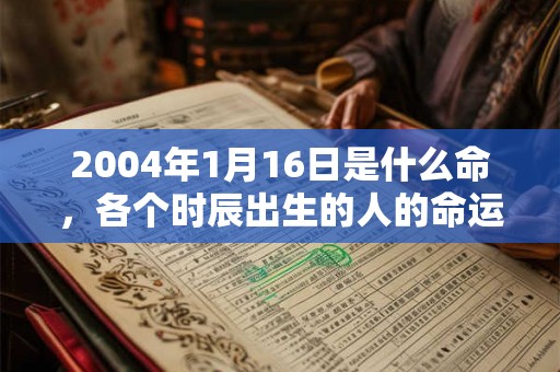 2004年1月16日是什么命，各个时辰出生的人的命运