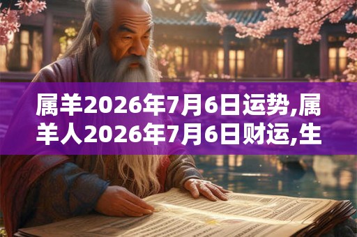 属羊2026年7月6日运势,属羊人2026年7月6日财运,生肖羊2026年7月6日运势 属羊2026年7月6日运势,属羊人2026年7月6日财运,生肖羊2026年7月6日运势