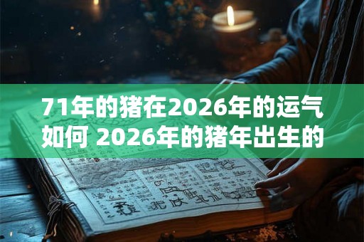 71年的猪在2026年的运气如何 2026年的猪年出生的猪的运势如何