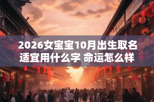 2026女宝宝10月出生取名适宜用什么字 命运怎么样
