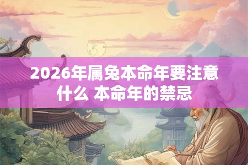 2026年属兔本命年要注意什么 本命年的禁忌 2026年属兔本命年要注意什么 本命年的禁忌