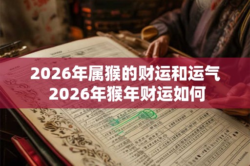 2026年属猴的财运和运气 2026年猴年财运如何