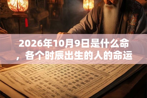 2026年10月9日是什么命，各个时辰出生的人的命运