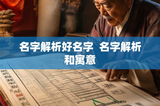 名字解析好名字  名字解析和寓意