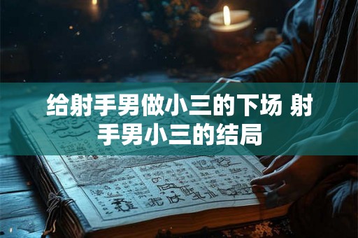 给射手男做小三的下场 射手男小三的结局