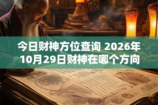 今日财神方位查询 2026年10月29日财神在哪个方向