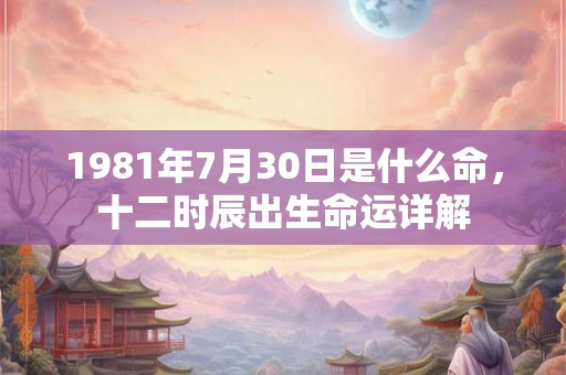 1981年7月30日是什么命,十二时辰出生命运详解 1981年7月30日是什么命,十二时辰出生命运详解