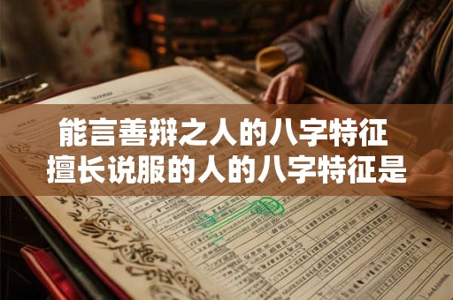 能言善辩之人的八字特征 擅长说服的人的八字特征是什么 能言善辩之人的八字特征 擅长说服的人的八字特征是什么