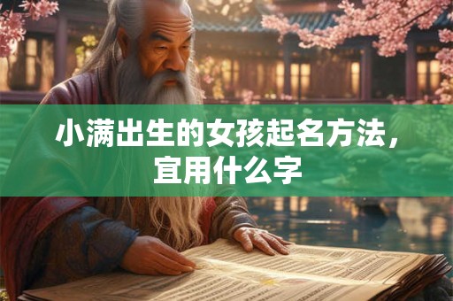 小满出生的女孩起名方法，宜用什么字