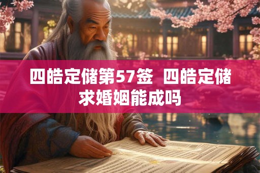 四皓定储第57签  四皓定储求婚姻能成吗