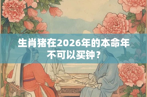 生肖猪在2026年的本命年不可以买钟？