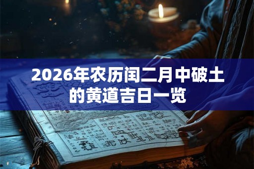 2026年农历闰二月中破土的黄道吉日一览 2026年农历闰二月中破土的黄道吉日一览