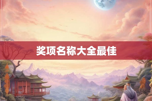 奖项名称大全最佳