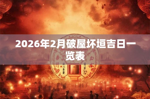 2026年2月破屋坏垣吉日一览表