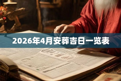 2026年4月安葬吉日一览表
