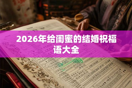 2026年给闺蜜的结婚祝福语大全