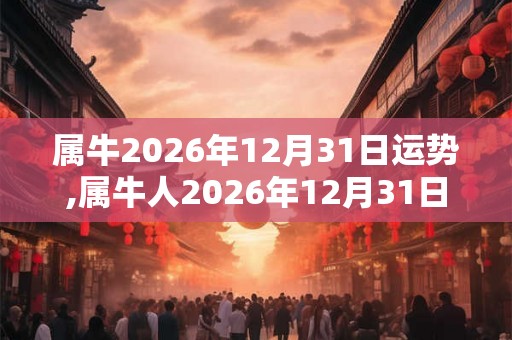 属牛2026年12月31日运势,属牛人2026年12月31日财运,生肖牛2026年12月31日运势