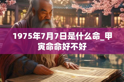 1975年7月7日是什么命_甲寅命命好不好
