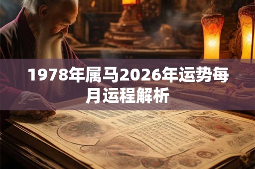 1978年属马2026年运势每月运程解析