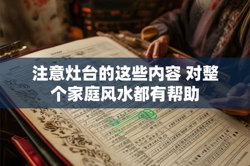 注意灶台的这些内容 对整个家庭风水都有帮助 注意灶台的这些内容 对整个家庭风水都有帮助