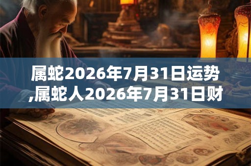 属蛇2026年7月31日运势,属蛇人2026年7月31日财运,生肖蛇2026年7月31日运势 属蛇2026年7月31日运势,属蛇人2026年7月31日财运,生肖蛇2026年7月31日运势