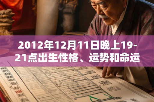 2012年12月11日晚上19-21点出生性格、运势和命运