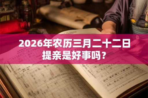 2026年农历三月二十二日提亲是好事吗？