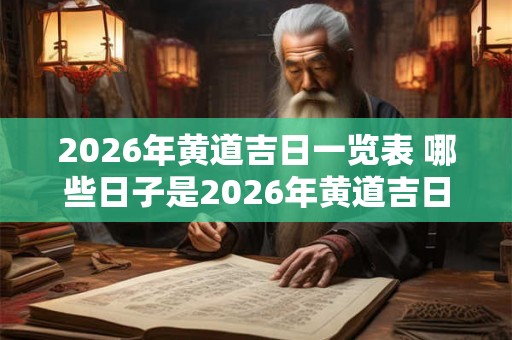 2026年黄道吉日一览表 哪些日子是2026年黄道吉日