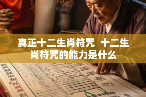 真正十二生肖符咒  十二生肖符咒的能力是什么