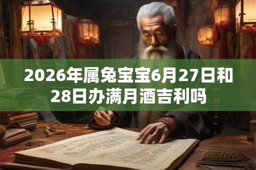 2026年属兔宝宝6月27日和28日办满月酒吉利吗