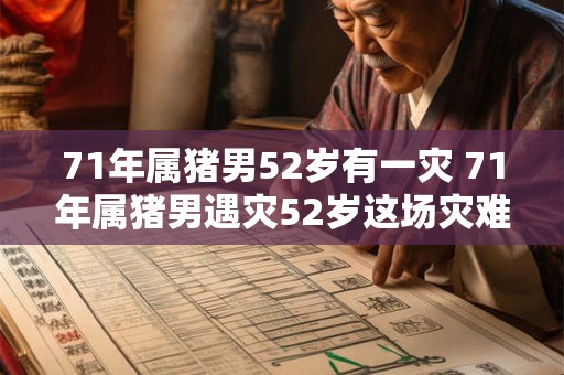 71年属猪男52岁有一灾 71年属猪男遇灾52岁这场灾难是什么