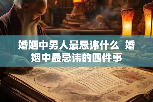 婚姻中男人最忌讳什么  婚姻中最忌讳的四件事