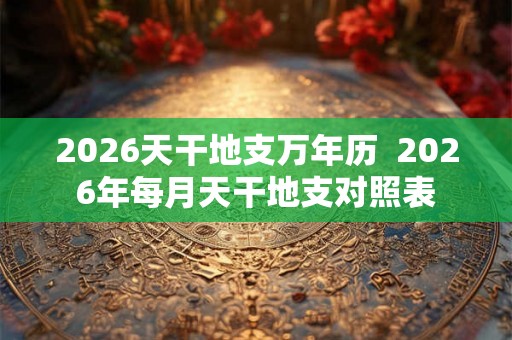 2026天干地支万年历  2026年每月天干地支对照表