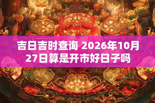 吉日吉时查询 2026年10月27日算是开市好日子吗