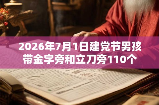 2026年7月1日建党节男孩带金字旁和立刀旁110个