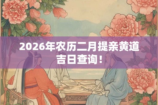 2026年农历二月提亲黄道吉日查询！