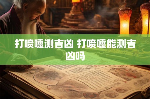 打喷嚏测吉凶 打喷嚏能测吉凶吗