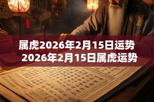 属虎2026年2月15日运势  2026年2月15日属虎运势详解
