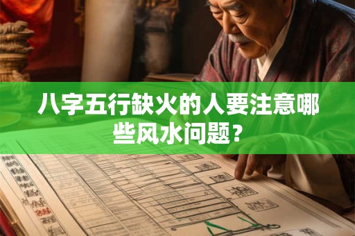 八字五行缺火的人要注意哪些风水问题？
