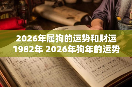 2026年属狗的运势和财运1982年 2026年狗年的运势和1982年的财运如何