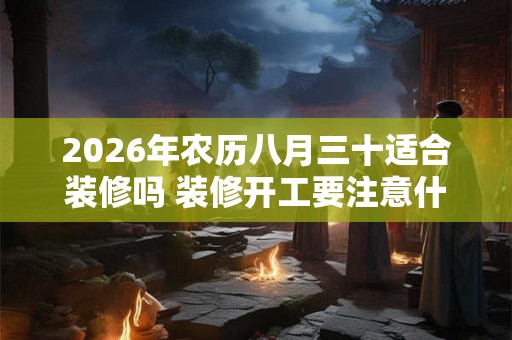 2026年农历八月三十适合装修吗 装修开工要注意什么
