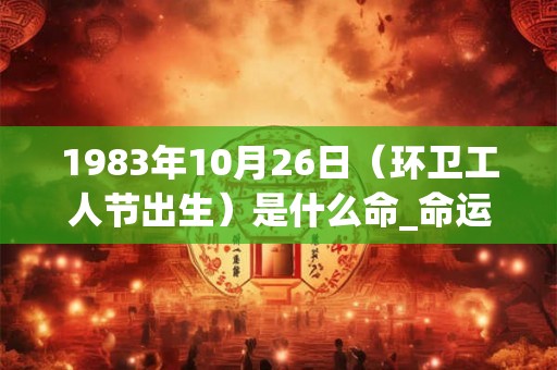 1983年10月26日（环卫工人节出生）是什么命_命运如何